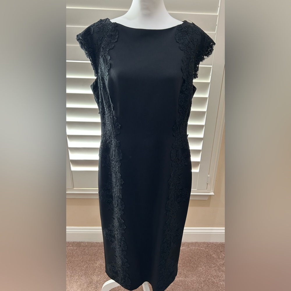 Maggy London Black Lace Midi Dress